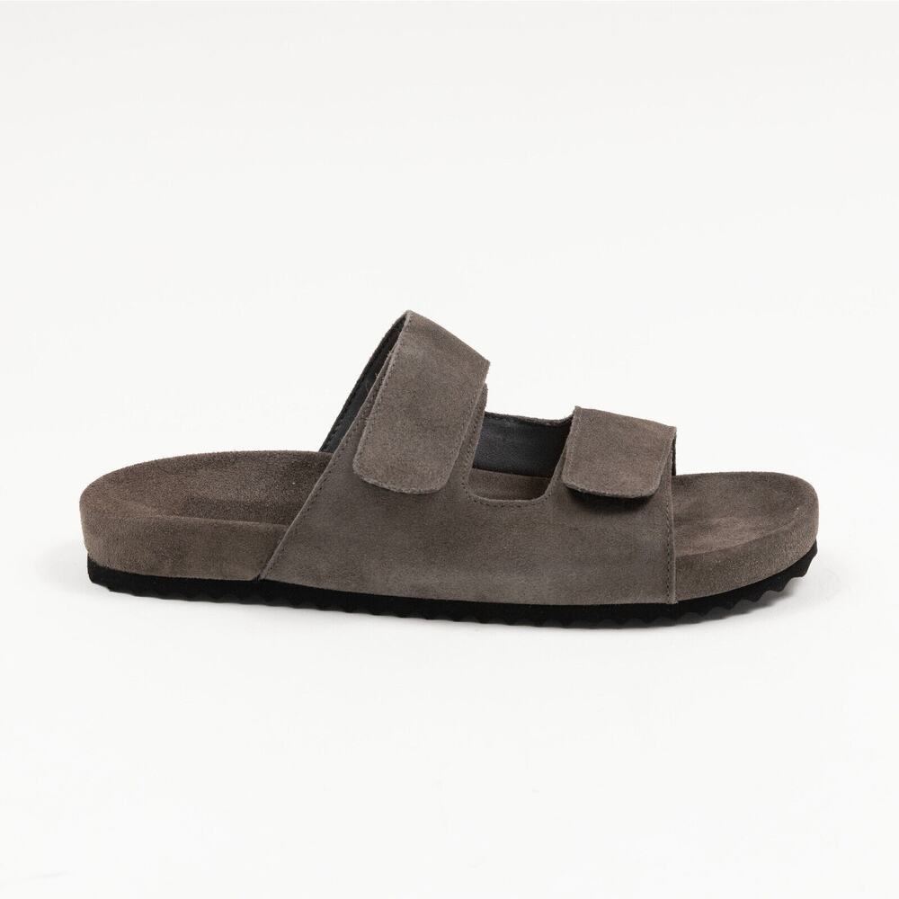 The Men's Store Men's Two Strap Sandals Grey Suide Size 12 (Store Display)